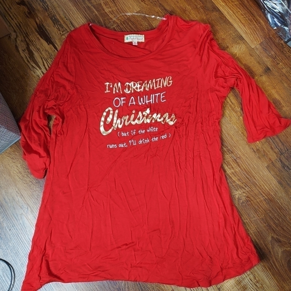 Three pieces . Dunia large rayon,Christmas oversized top, Connected dress size12 - Picture 12 of 12
